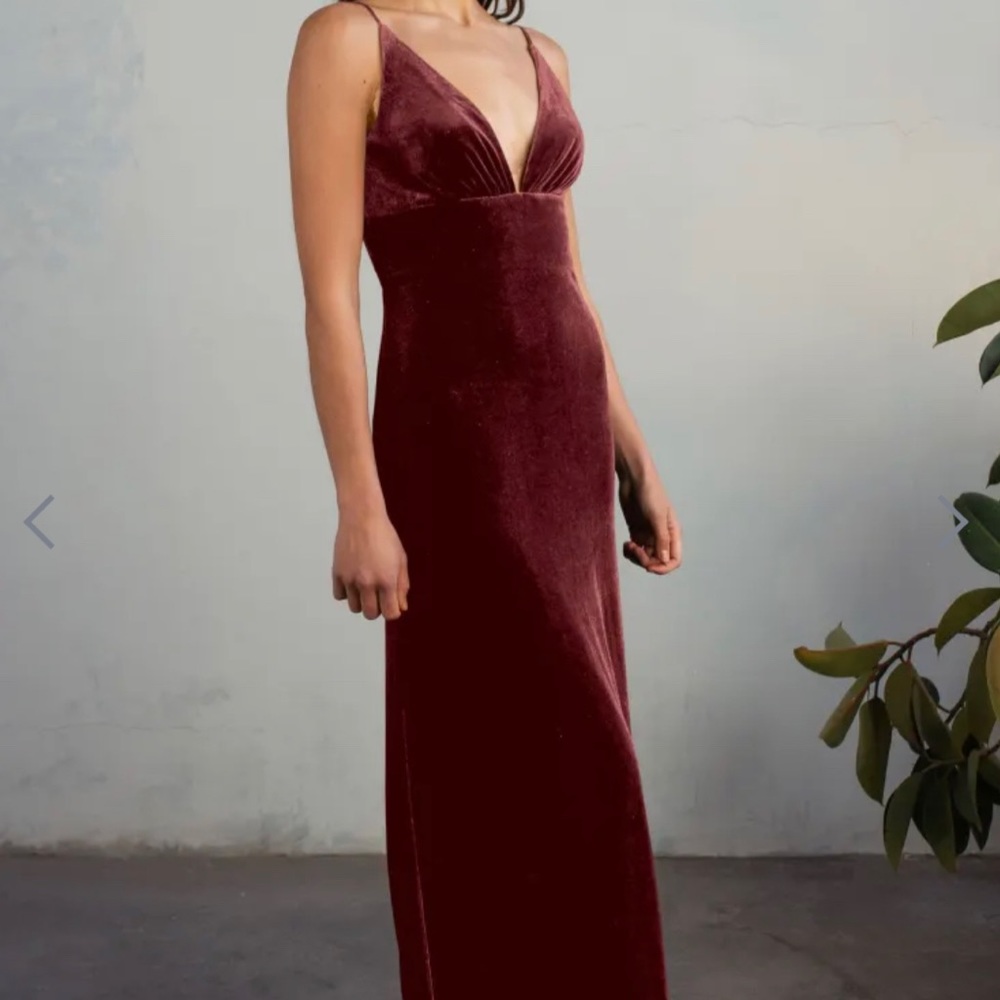 Jenny Yoo Mari velvet dress in Dark Berry